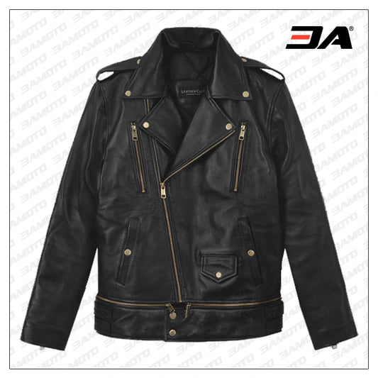 TROOPER BIKER JACKET - Fashion Leather Jackets USA - 3AMOTO