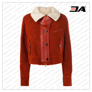 Two-tone Shearling Fur Leather Jacket
