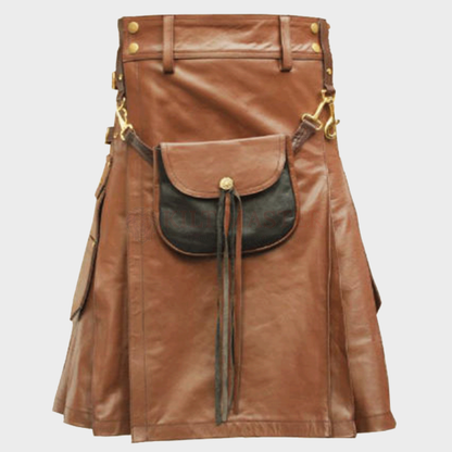 Leather Kilt With Sporran