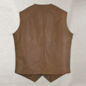 vintage biker leather mens vest