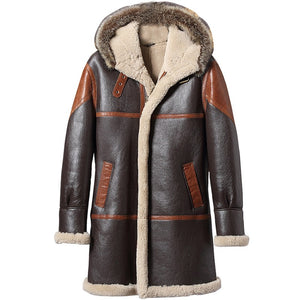 vintage sheepskin coat with fur trim hood