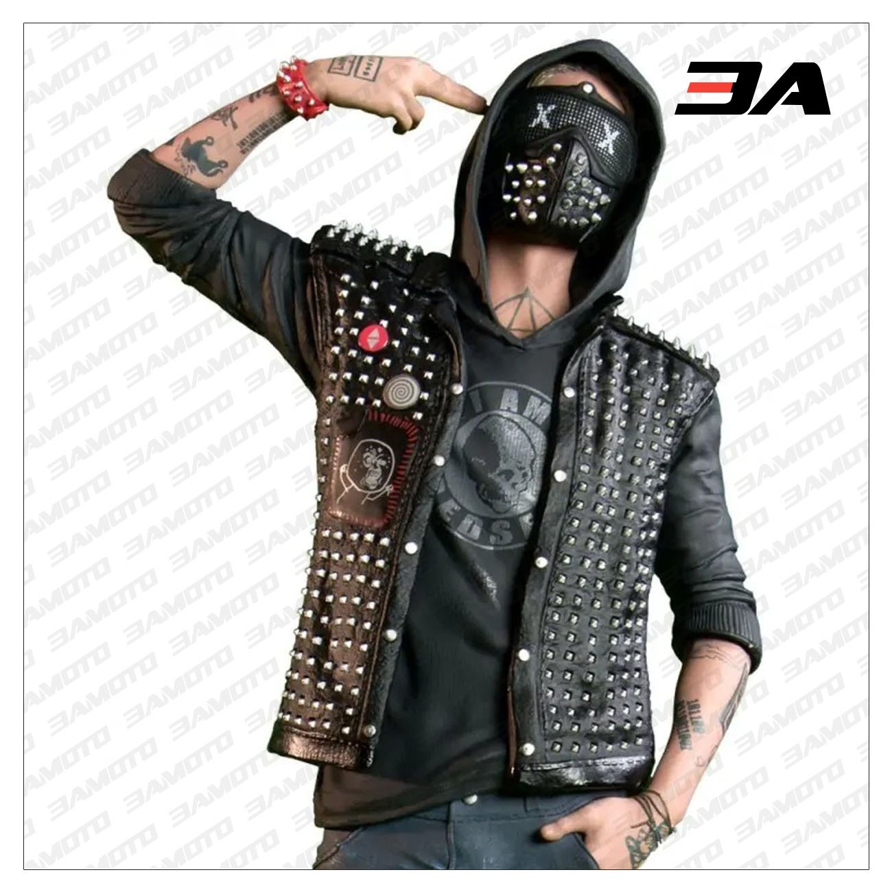 Watch Dogs 2 Wrench Vest with Patches - 3A MOTO LEATHER