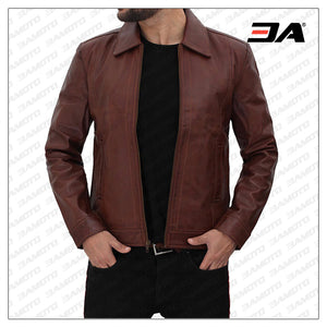 Reeves Waxed Brown Distressed Leather Jacket