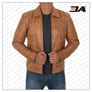 waxed yellow leather jacket mens