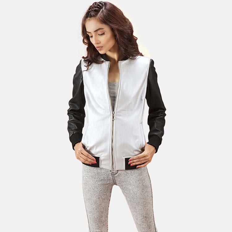 white leather jacket womens