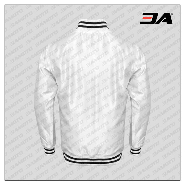 White Satin Baseball Jacket