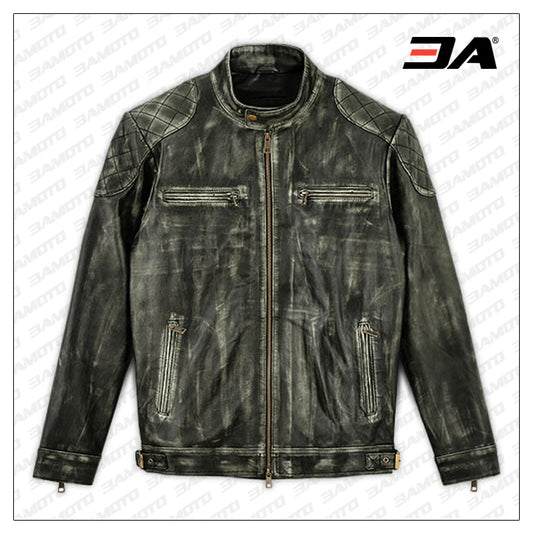 WILLIAM CHARCOAL LEATHER JACKET - Fashion Leather Jackets USA - 3AMOTO