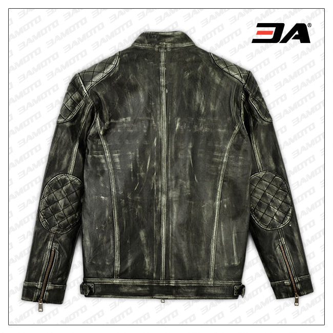 distressed leather jacket for men