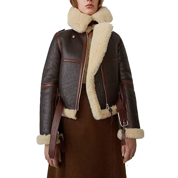 women b3 aviator shearling jacket