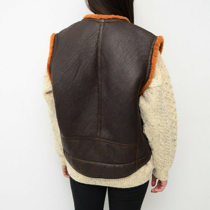 women shearling vest for sale