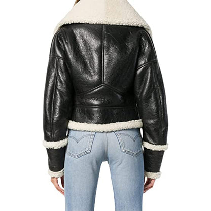 womens bomber leather jacket