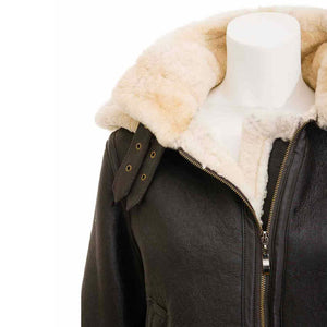 womens brown shearling leather jacket