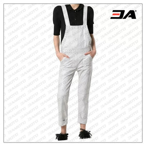 Womens Finely Crafted Original Sheepskin White Leather Jumpsuit