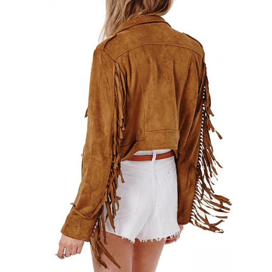 womens fringe leather jacket