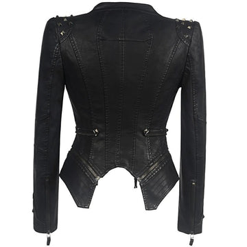Alaïa Studded Leather Bomber Jacket in Black