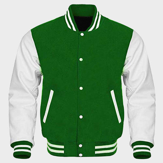 Womens Green Varsity Jacket - 3amoto shop