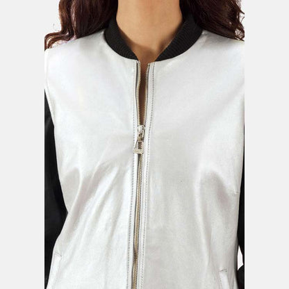 womens leather bomber jacket