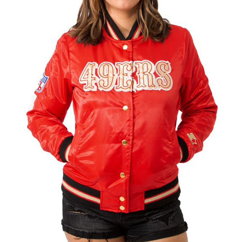 Women’s Starter SF 49ers Red Satin Jacket