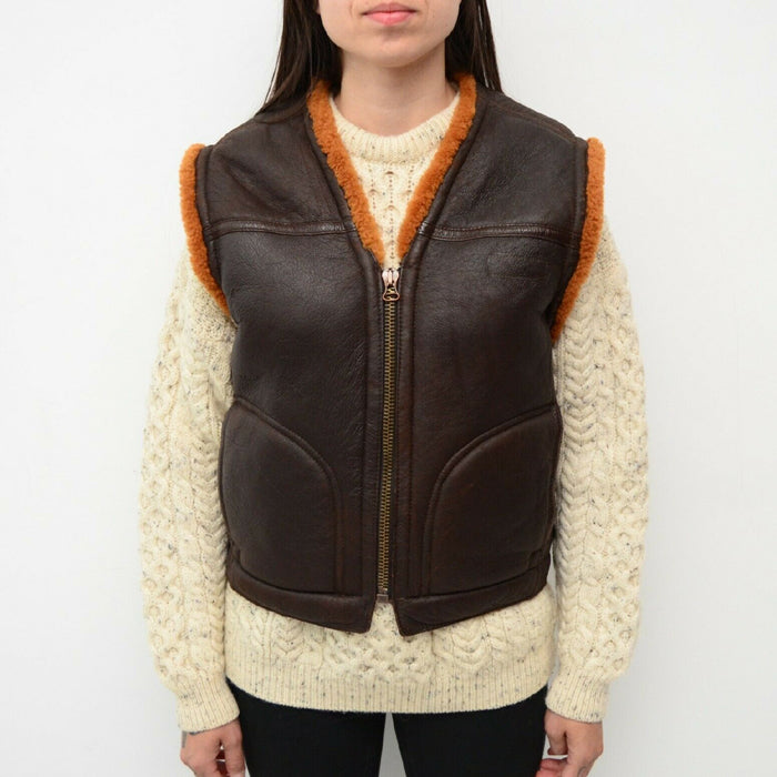 womens shearling vest