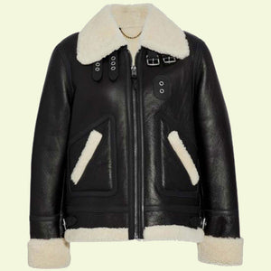Women's B3 Ivory Shearling Leather Jacket