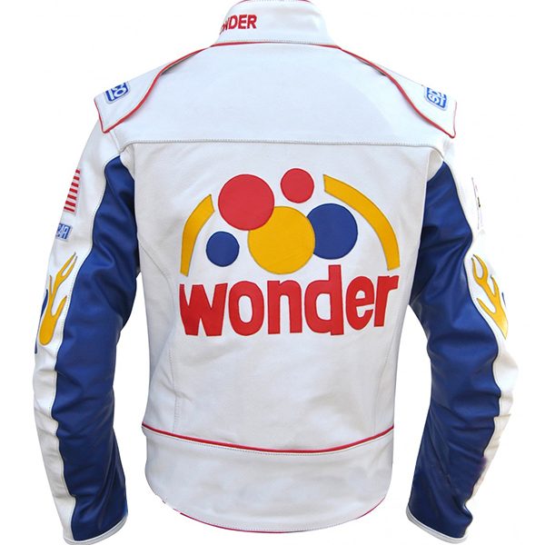Wonder Racing Label Talladega Nights Ricky Bobby Wonder Racing Leather Jacket