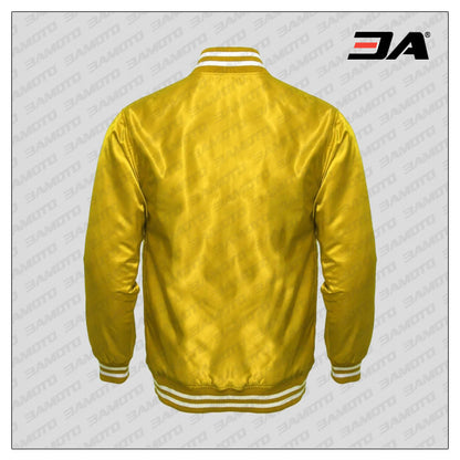 Yellow Satin Baseball Jacket